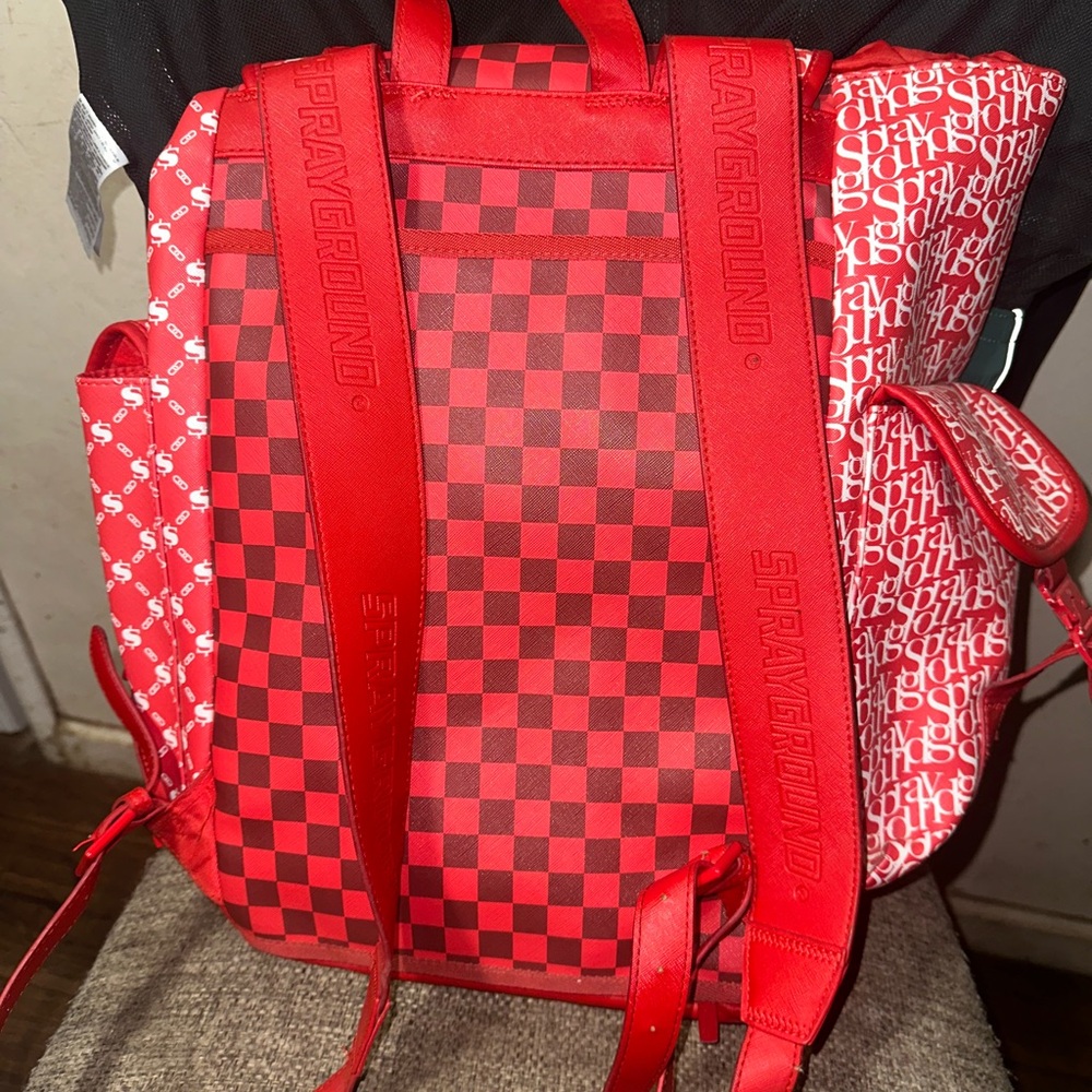 Sprayground Red Checkered Backpack - Picture 3 of 4